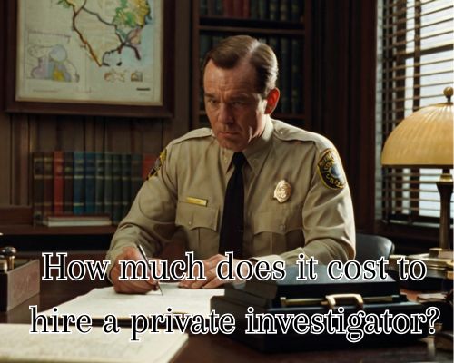 a private investigator sitting and working in his office